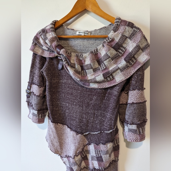 Marie-Claire Purple Patchwork Asymmetrical Sweater - Picture 5 of 7